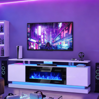 Perapian Listrik Terintegrasi dengan Meja TV 36 Inci Hemat Energi 12 Warna Nyala Api yang Dapat Disesuaikan Kontrol Jarak Jauh dengan Garansi 1 Tahun