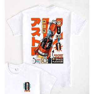 Camiseta Space Flavour Blanca con Diseño de Cohete, Unisex, Ropa Promocional - Product Image 1