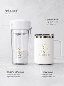 Fast Delivery Ins Light Luxury Logo Customized Juicer and Coffee <b>Mug</b> Gift Box <b>Set</b> - Product Image 1