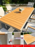 Ensemble de table et de chaises de jardin empilables Dingshuai Nordic, en bois plastique et alliage d'aluminium, pour cour, balcon, pique-nique