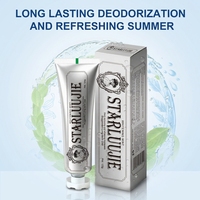 Dentifrice à la menthe naturelle, au citron et aux myrtilles, pour usage domestique, sans fluor, blanchissant, logo personnalisé, usine de dentifrice OEM