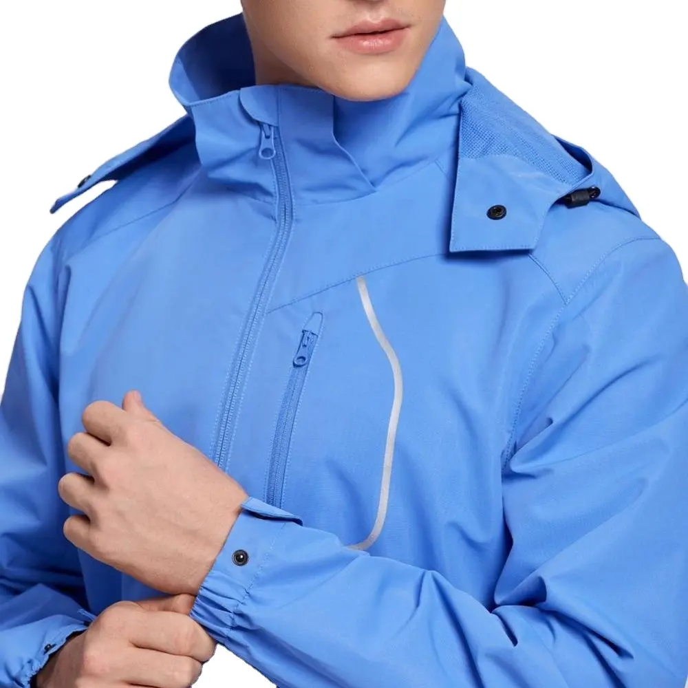 2021 latest design high quality full zipper embroider logo custom men waterproof windproof sport jacket with hoodie