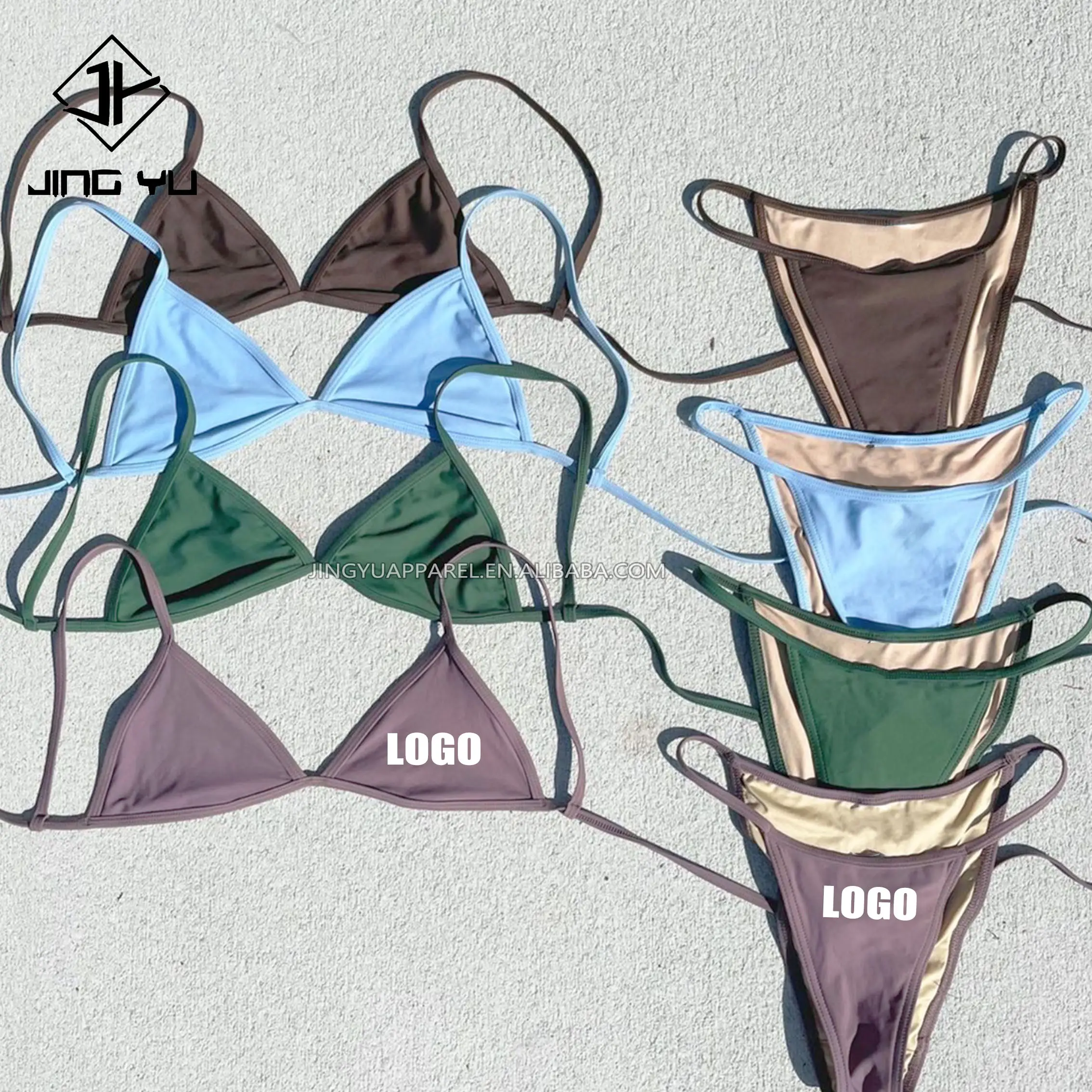 Badmode Productie Bedrijf Ontwerp Custom Badpak Dame Sexy Bikini Set Met Custom Logo