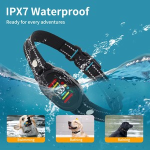 Smart Rechargeable Black dog collar Sound <b>vibration</b> static shock color <b>screen</b> intelligent anti bark collar for dog - Product Image 2