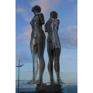 Sculpture Moderne Abstraite en Acier Inoxydable, Figurine de Robot Féminin 3D, Thème Mode, Couleur Personnalisée, Faite à la Main pour l'Art - Product Image 3