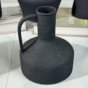 Ensemble de vases en fer noir style Wabi Sabi, décorations de table faites à la main pour la maison et le salon - Product Image 4
