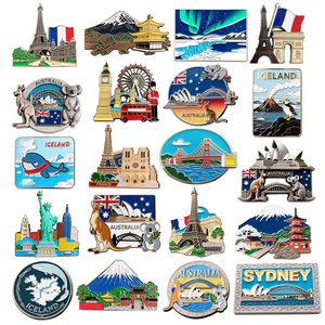 Nam châm tủ lạnh in logo tùy chỉnh, quà lưu niệm du lịch các thành phố quốc gia, nam châm tủ lạnh kim loại khắc laser tùy chỉnh - Product Image 1