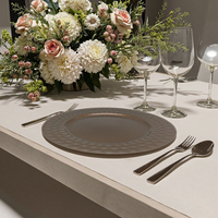 Assiette de Présentation Écologique Marron Doré en Plastique, Style Classique 13 Pouces pour Mariage, Restaurant, Hôtel, Décoration de Plats