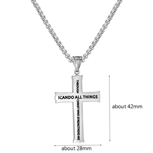 Collana di gioielli amuleti Unisex alla moda collana con ciondolo croce cristiana lucida In acciaio inossidabile lucida collana con ciondolo In-Stock - Product Image 3