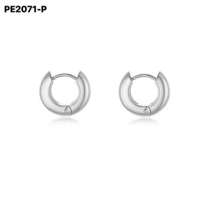 Amy Amy <b>Huggie</b> Earrings Stainless Steel <b>Silver</b> Plated Classic Women's Fashion Jewelry Gift China Made PE2071 - Product Image 1