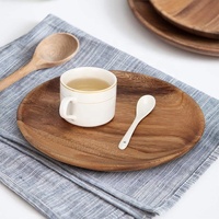 ASSIETTE EN BOIS Ensemble d'assiettes à dîner en bois d'acacia 2 pièces de 10 pouces Planches de charcuterie pour plats Assiette Assiettes de chargeur en bois