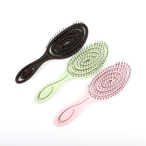 Cepillo de pelo de masaje desenredante con ventilación hueca de Wheatstraw para mujeres, cepillos alisadores para rectos y rizados - Product Image 5