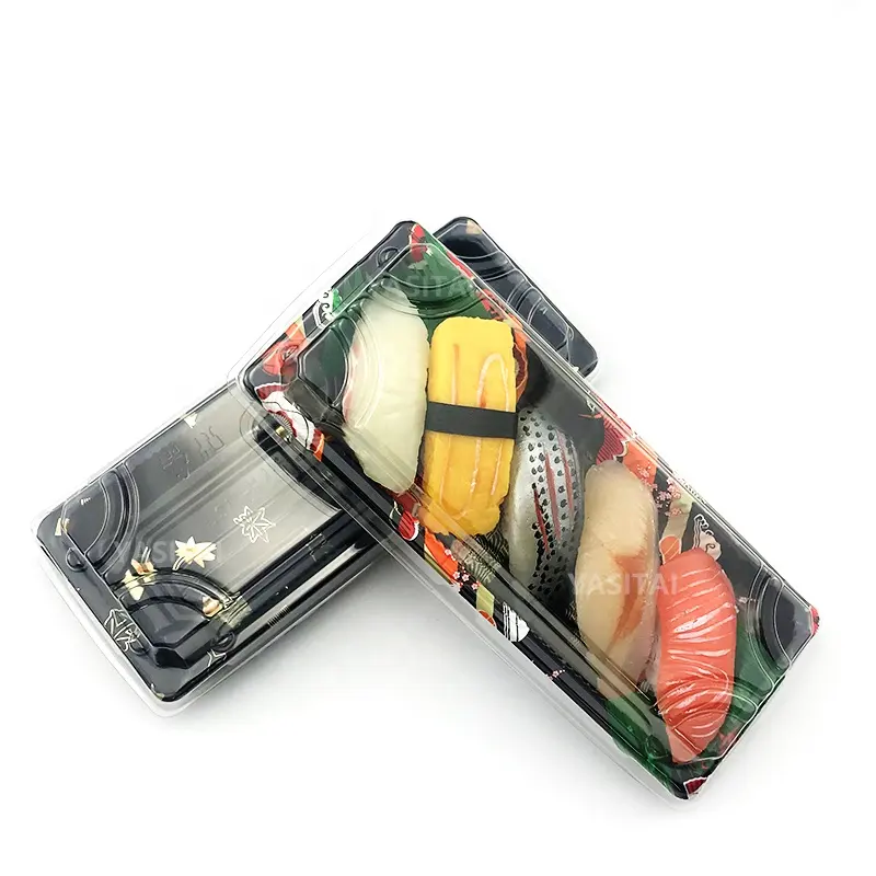 Einweg-PS-Kunststoff zum Mitnehmen japanisches Sushi-Tablett Food-Sushi-Box