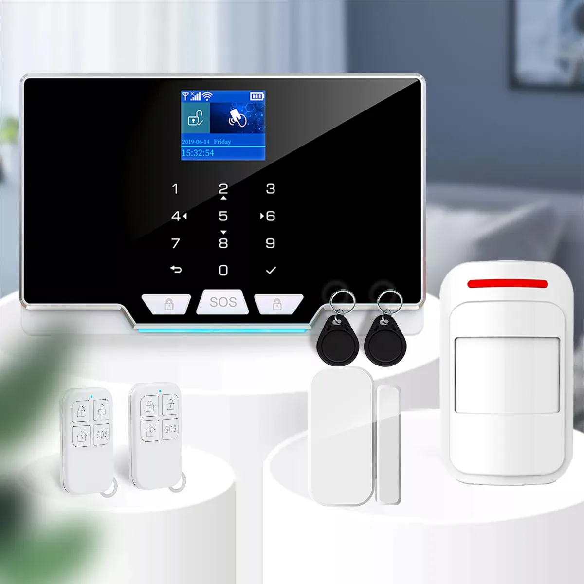 Tuya Smart WIFI 2G/ 4G GSM Home Security Alarm System Burglar Kit Wireless Wired With Google Alexa House Protection