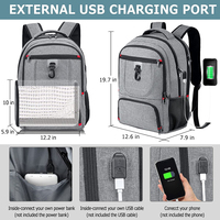 Sac à dos isotherme extra large pour déjeuner, sac pour ordinateur portable, sac pour l'école universitaire avec port USB pour hommes et femmes