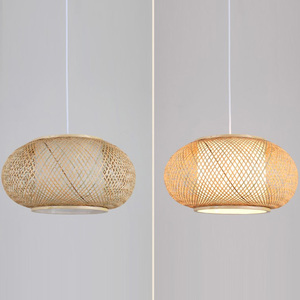 Nordic Designer Modern Bamboo Rattan Pendant <b>Light</b> Wicker Round Ceiling <b>Light</b> for Kitchen & <b>Dining</b> Room Home Decor Chandelier - Product Image 2