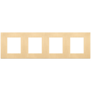 แผ่นติดผนังสีทองขัดเงา 4 ช่อง ขนาด 30.7 ซม. สำหรับปลั๊กและเต้ารับ - Product Image 1