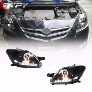 Araba farlar far modifiye LED DRL kafa lambası başkanı işık Toyota Vios için 2008 2009 2010 2011 2012