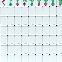 Jeu de Mahjong américain en acrylique triple couche rose, vert et blanc avec pierres précieuses taille émeraude, thème Poker, Orchidée Orientale et Koi, pour divertissement manuel