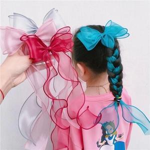 Fascia per capelli Vintage principessa cinese per bambine alla moda con fiocco in pizzo per bambini accessori per forcine in tessuto