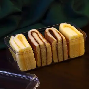 Plastic Boxes Acrylic Transparent Biscuit Durable Using Clear Rectangle Pastry Plastic Tiramisu Dessert Cake Box