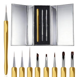 TITIAN NOUVELLE Arrivée Ensemble de pinceaux pour nail art dorés multifonctions remplaçables 8 en 1 Pinceau liner pour nail art - Product Image 5