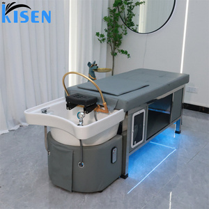 KISEN Muebles Modernos de Lujo para Salón de Belleza y Barbería, Cama Eléctrica para Masajes y Lavado de Cabello con Lavabo - Product Image 2
