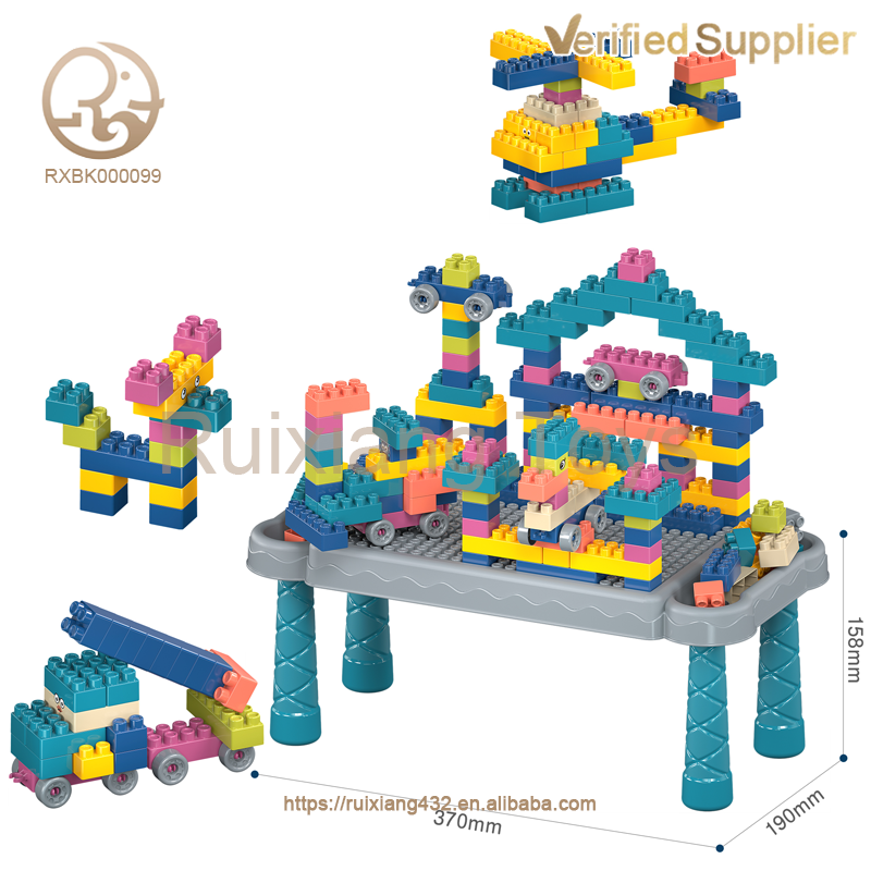 Ensemble de jeu de construction avec table, 88 pièces