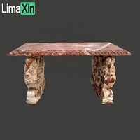 Table en pierre naturelle Art Design Table d'occasion de jardin Table sculptée en marbre