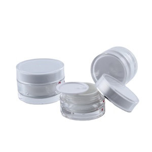 Transparent straight round acrylic plastic 0.5oz eye jar empty cosmetic 1.0oz 1.5oz 3.4oz 6.5oz face cream jar