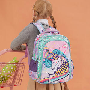 Sac à dos scolaire léger et durable pour filles, motif <span class=keywords><strong>licorne</strong></span> à paillettes, multi-compartiments, idéal pour la maternelle et l'école primaire - Product Image 6