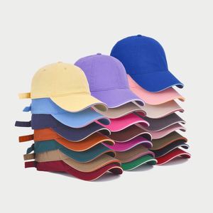 Unisex Premium Cotton <b>Plain</b> Unstructured Baseball Hats Adjustable Trendy Blank Ball <b>Caps</b> With Sandwich Brim Promotion Gifts - Product Image 1