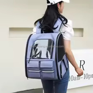 Mochila Transpirable de Gran Capacidad <span class=keywords><strong>para</strong></span> Mascotas, Portátil, de Doble Correa <span class=keywords><strong>para</strong></span> Hombro, Apta <span class=keywords><strong>para</strong></span> Perros <span class=keywords><strong>y</strong></span> Gatos, con Ruedas <span class=keywords><strong>y</strong></span> Correa <span class=keywords><strong>para</strong></span> Llevar al Hombro - Product Image 2