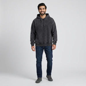 Automne hiver sweats à capuche teints à la cire pur coton 4000g sweats à capuche lourds lavés surdimensionnés hommes pullover sweats à capuche - Product Image 1