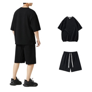 Ensemble de sport décontracté léger pour homme, noir, en polyester, équipement d'entraînement, coupe ajustée, short de basketball pour jeune, ouvrable - Product Image 3
