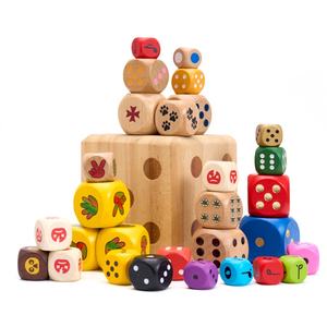 <strong>Personalised</strong> Custom Luxury Wooden Dice <strong>Set</strong> 10pcs Mixed Polyhedral Cubes D4 D8 D10 D20 DIY Game Dice for DND with Bag - Product Image 6