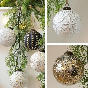 Ornements suspendus de style ferme vintage, boules de Noël rustiques, décorations pour arbre de Noël, 12 pièces de boules de Noël - Product Image 2