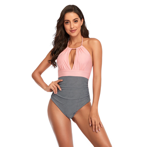 Nueva llegada las mujeres sexy de una sola pieza traje de baño doble color sostenible bikini - Product Image 1
