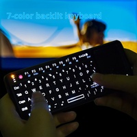 2025 lampu latar genggam isi ulang daya, Keyboard nirkabel Mini Dual-mode 2.4GHz dengan Remote Multimedia USB Mouse udara