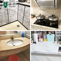 Papier Adhésif Mural Effet Marbre Moderne en PVC, Autocollant Décoratif Étanche pour Table à Manger, Meuble et Rénovation de Mobilier