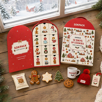 Boîte de calendrier de l'avent personnalisée en papier écologique avec 12 compartiments pour biscuits, vide, pour emballages cadeaux de fêtes