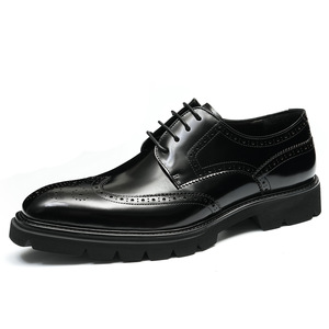 Layered Cowhide Business Casual British Style Embroidered Brocade Double-Lined Bottom Men's <b>Shoes</b> - Product Image 5