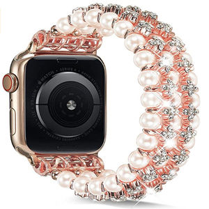 <span class=keywords><strong>Bracelet</strong></span> de montre intelligente en perles de verre à trois perles, bracelets pour <span class=keywords><strong>Apple</strong></span> IWatch, 38/40/41/42/44/45 mm - Product Image 1