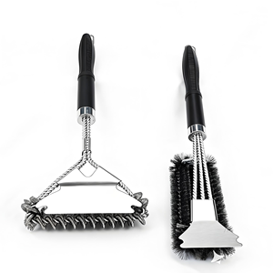 Simple Deluxe Grill Brush Scraper <b>BBQ</b> Stainless Steel Grill Cleaner Accessories Utensils for Cleaning with Exchangeable Handle - Product Image 1