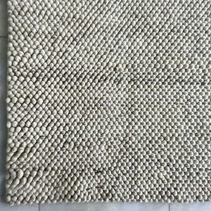 MORE Modern Wool Cotton <b>Cushioned</b> Thick (0.6-1 In.) Medium Pile Cotton Back <b>Rectangular</b> Area Rug Hand Woven 8'x10' Home Use - Product Image 1