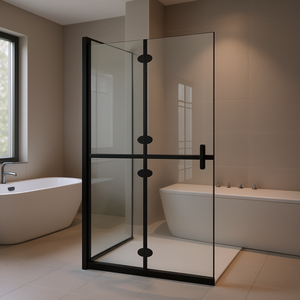 Porte de douche transparente en verre ESG, 31,5x74,8 pouces, pliable avec cadre, design minimaliste, paroi de douche - Product Image 2