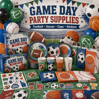 Articles de fête personnalisés pour anniversaire, jour de match sportif, thème football/soccer : vaisselle en plastique, gobelets, autocollants, décorations