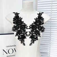 Applique en dentelle brodée florale 3D à sequins pour la décoration de robes de mariée, motif en dentelle fait main pour robes et costumes DIY
