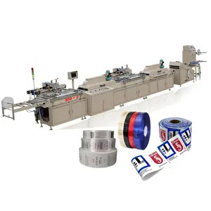 Automatic Screen printer machine / 2 Colors Elastic Band, Cotton Tape, Satin Ribbon Label Silk Screen Printing Machine