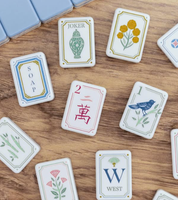 Jeu de tuiles de mahjong américain personnalisé, 160 pièces, élégant motif floral et d'animaux vintage, jeu de mahjong en acrylique 3 couches